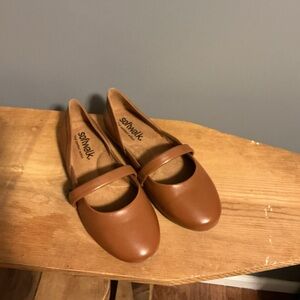 SoftWalk Brown Mary Jane Flat with Strap